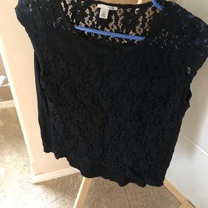black lace shirt